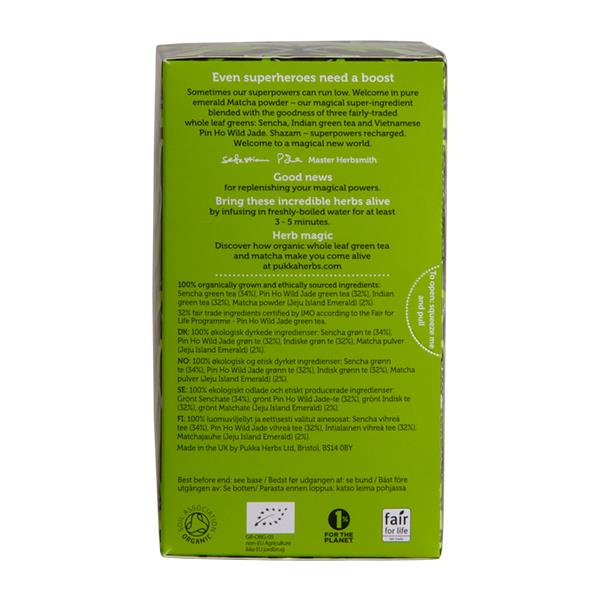 Supreme Matcha Green Fairtrade Pukka 20 breve økologisk